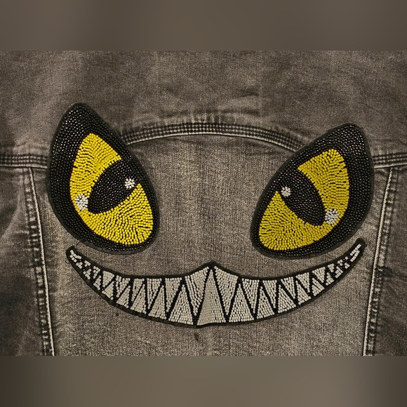 NWT-COTE DE NUITS "Alice in Wonderland/Mad Hatter" Themed  Denim Jean Jacket XL - Picture 6 of 16